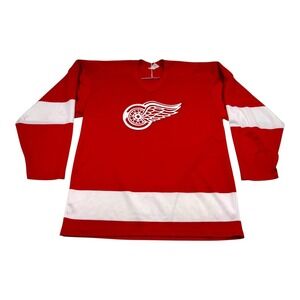 Vintage Detroit Red Wings Jersey Mens Large Red White NHL Hockey CCM Made USA
